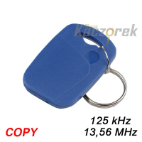 Brelok zbliżeniowy 059 - niebieski - 2w1 - 125 kHz i Mifare 13,56 MHz - do klonowania